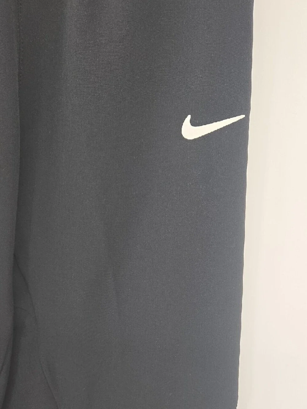 Nike Black Mens Lightweight Track Pants with White Swoosh